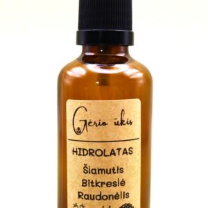 Šlamučio, bitkrėslės ir raudonėlio hidrolatas